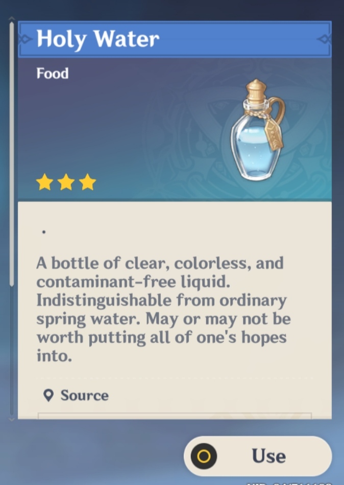 Holy water Genshin Impact HoYoLAB