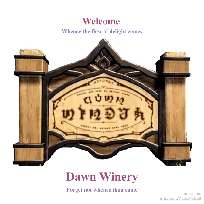 Speculations on the Dawn Winery Signage in Springvale Genshin Impact