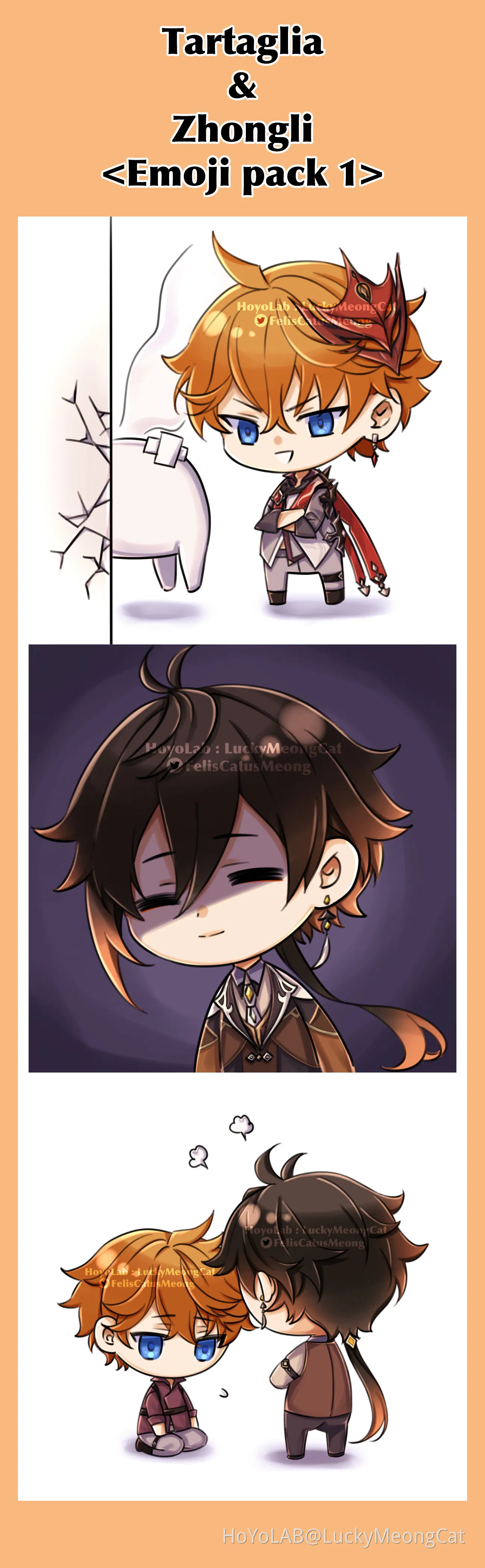 Tartaglia & Zhongli Emoji(s) Genshin Impact HoYoLAB