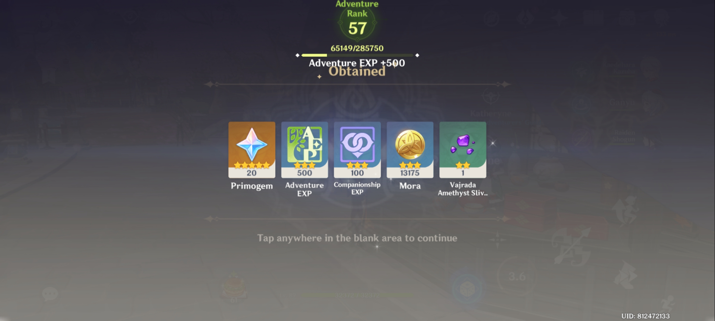 adventure rank exp Genshin Impact HoYoLAB