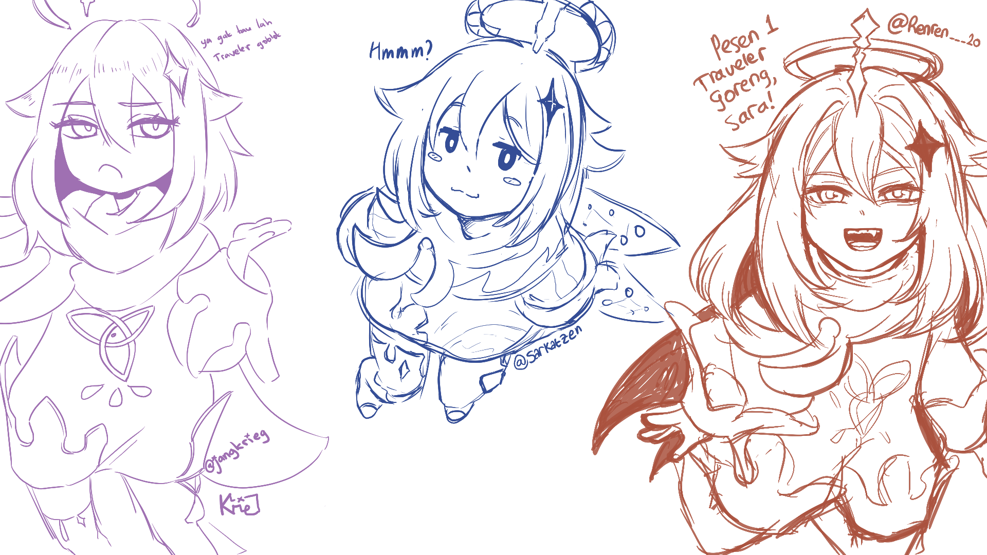 Me and my friends drawing together Genshin Impact | HoYoLAB