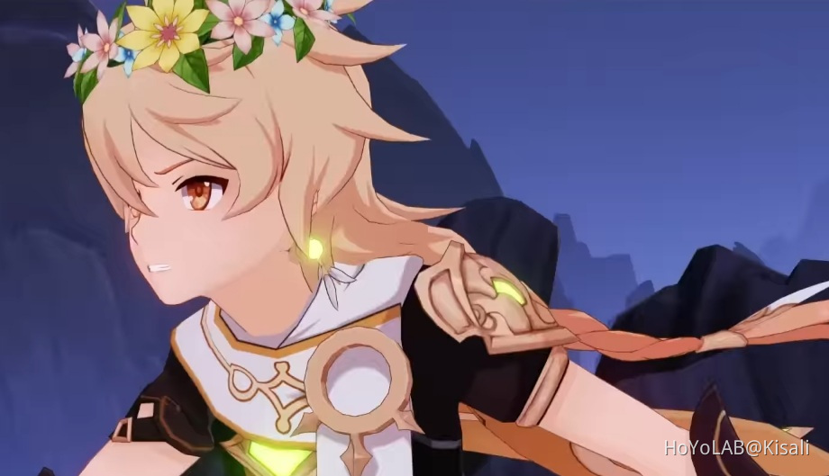 just Aether wearing Tiara!!! (um you can say Flower crown) Genshin