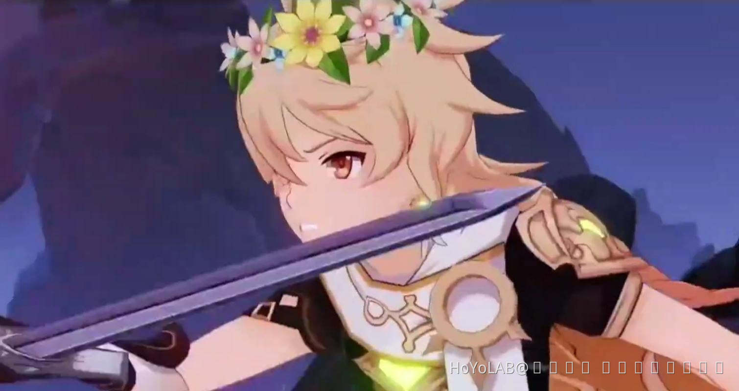 Aether wearing a flower crown