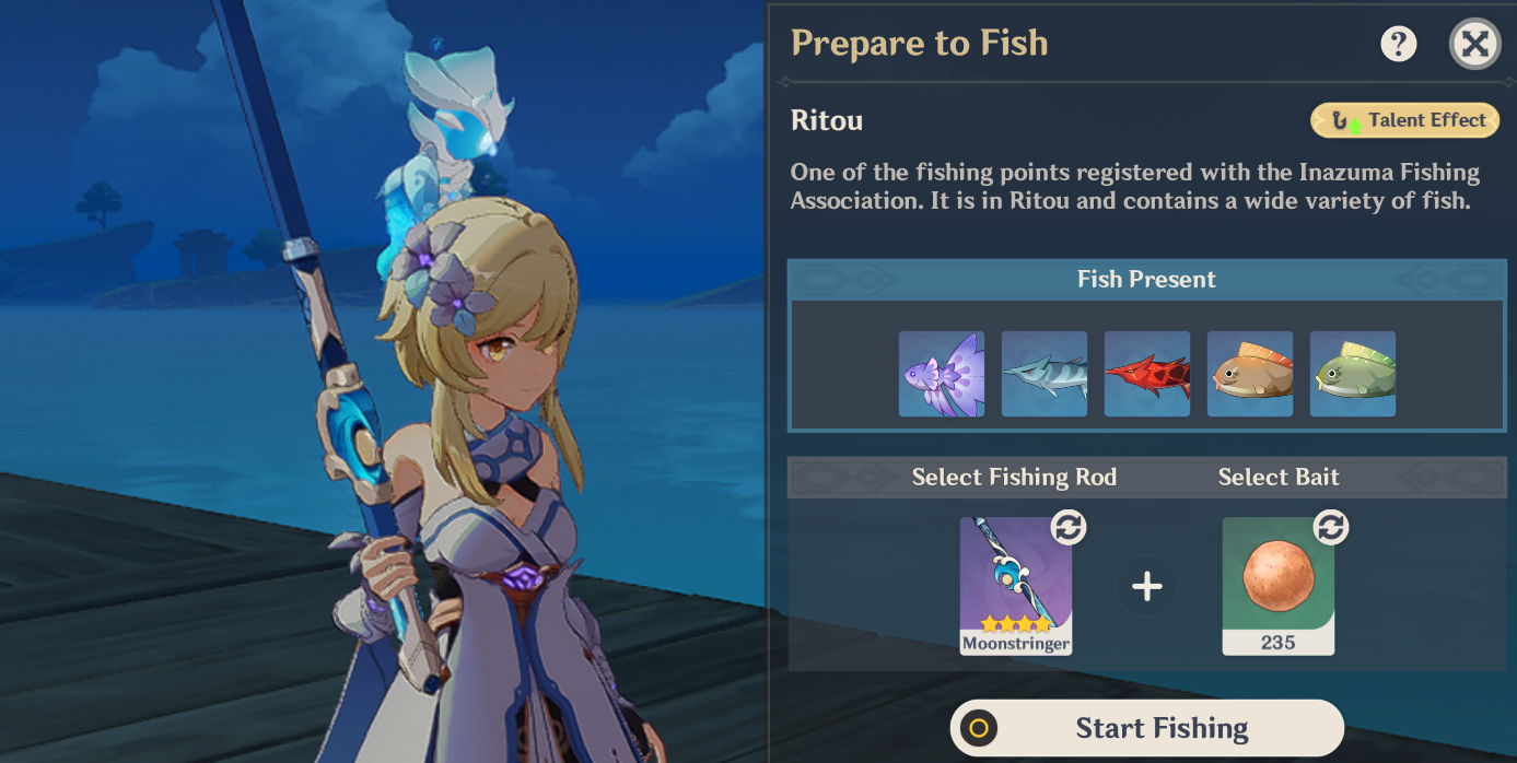 under select fishing rod Genshin Impact HoYoLAB