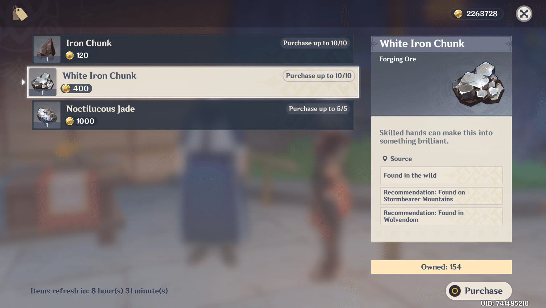 HoYo Quiz Teyvat Knowledge, did you know that you can buy Iron chunks