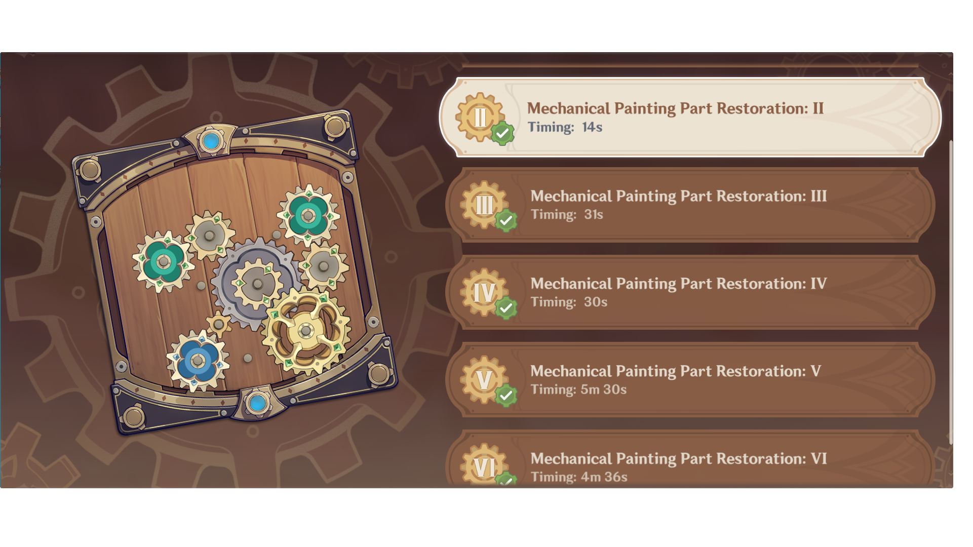 All the positions to put the gears correctly in every part Evermotion