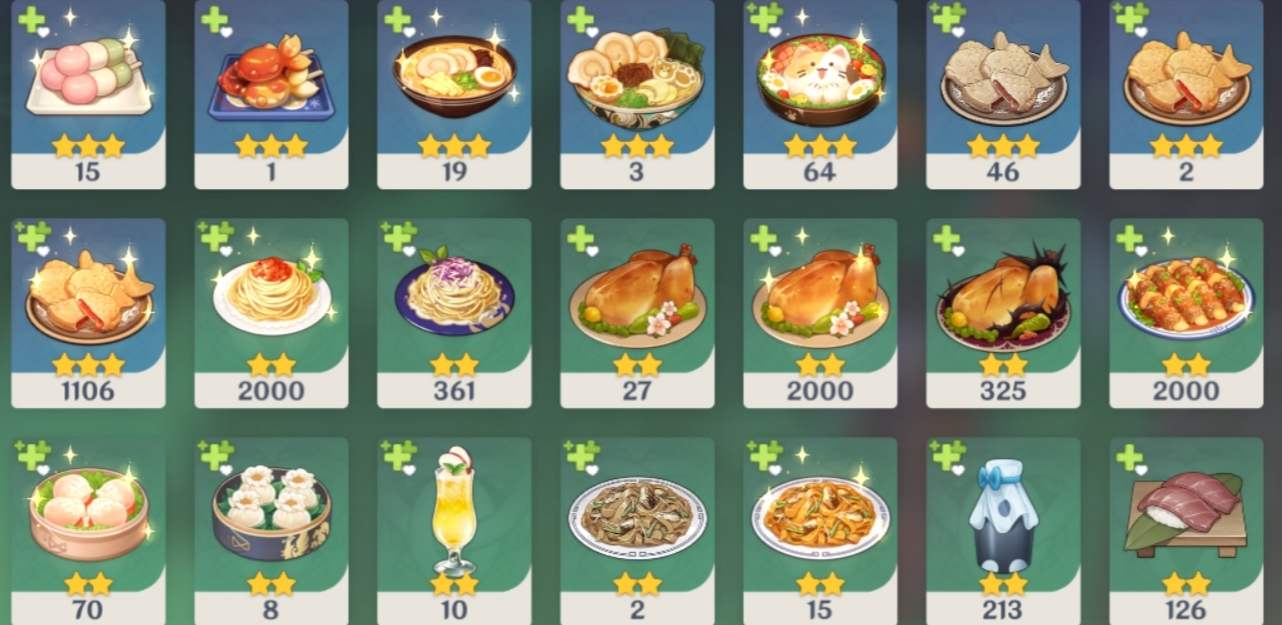 Foods Collection 1 Genshin Impact HoYoLAB