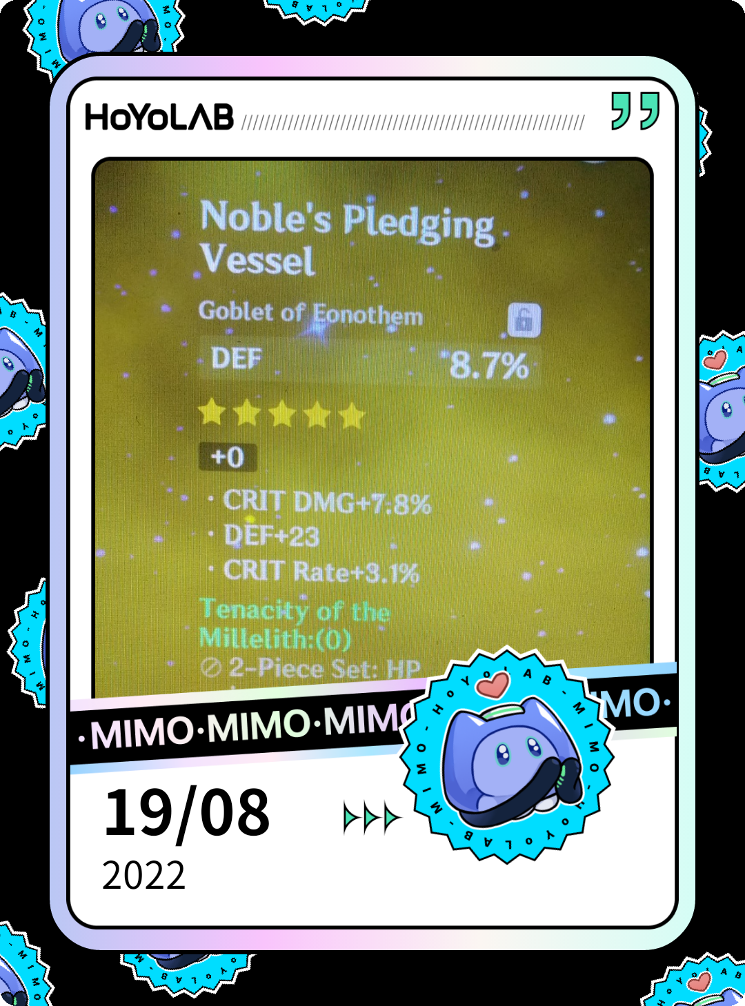 19/08 Diari Aku jagonya mengumpulkan material! HoYoLAB