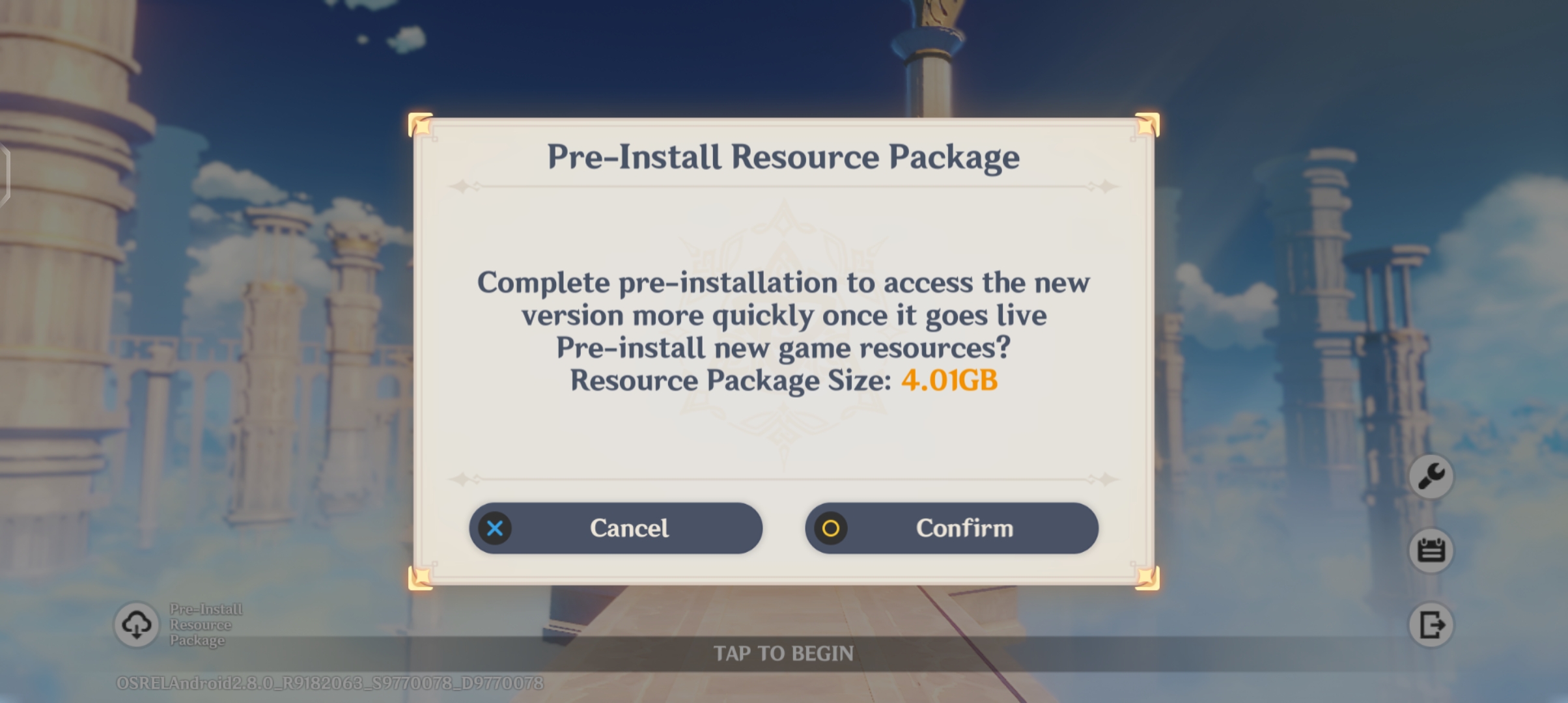 Preinstall resource package Genshin Impact HoYoLAB