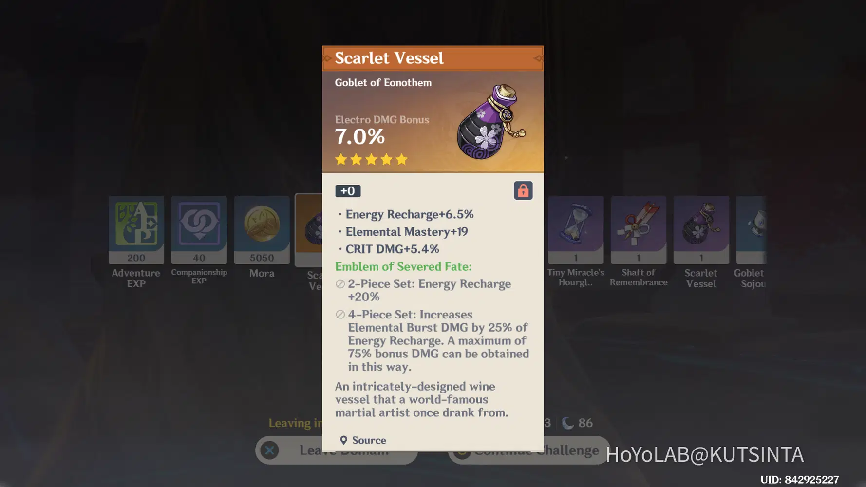 Finally a good Electro Dmg GobletShould I use it on Yae Miko or