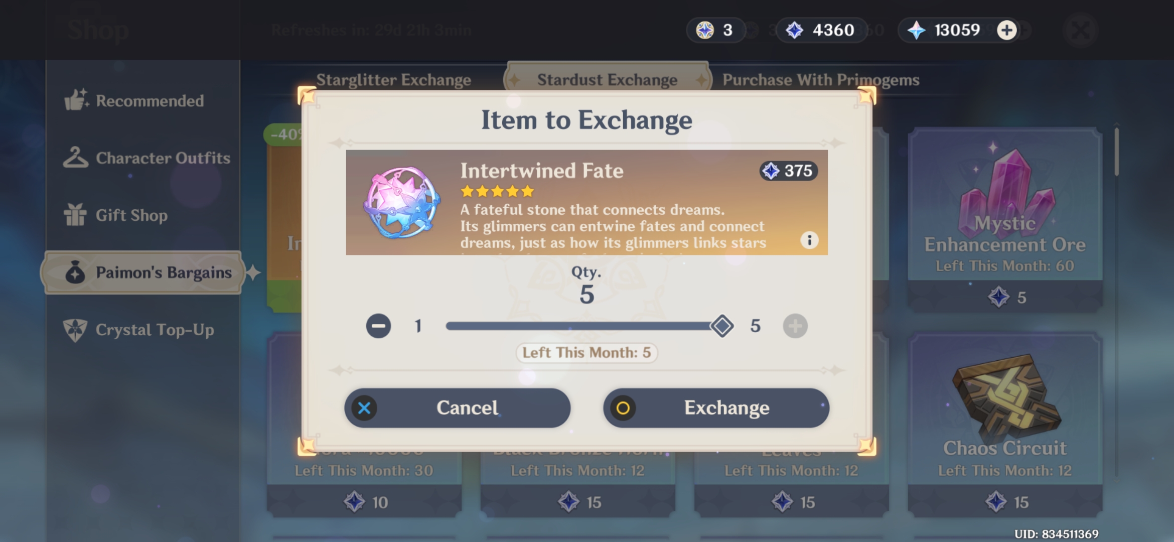 Shop Reset Genshin Impact HoYoLAB