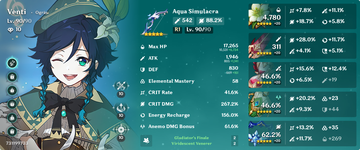 Venti build🫶🏻 Genshin Impact | HoYoLAB