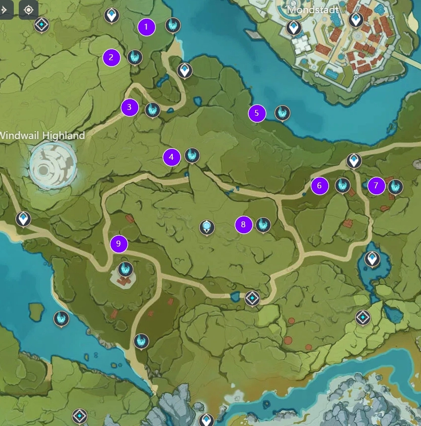 Anemoculus Collection Route Windwail Highlands Genshin Impact HoYoLAB