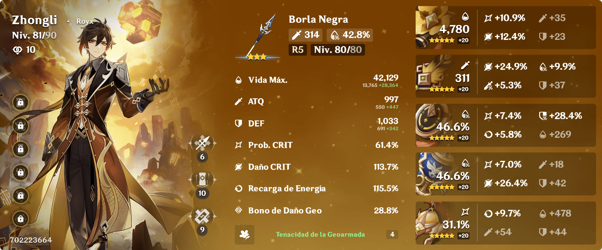 Mi build de zhongli genshin impact hoyolab