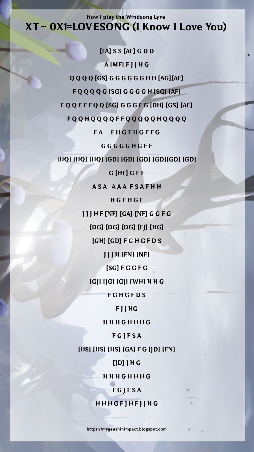 How I play the Genshin Windsong Lyre - TXT - 0X1=LOVESONG [MUSIC MAP ...