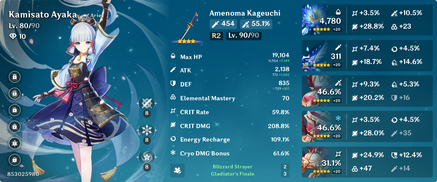 My F2P Ayaka build Genshin Impact | HoYoLAB