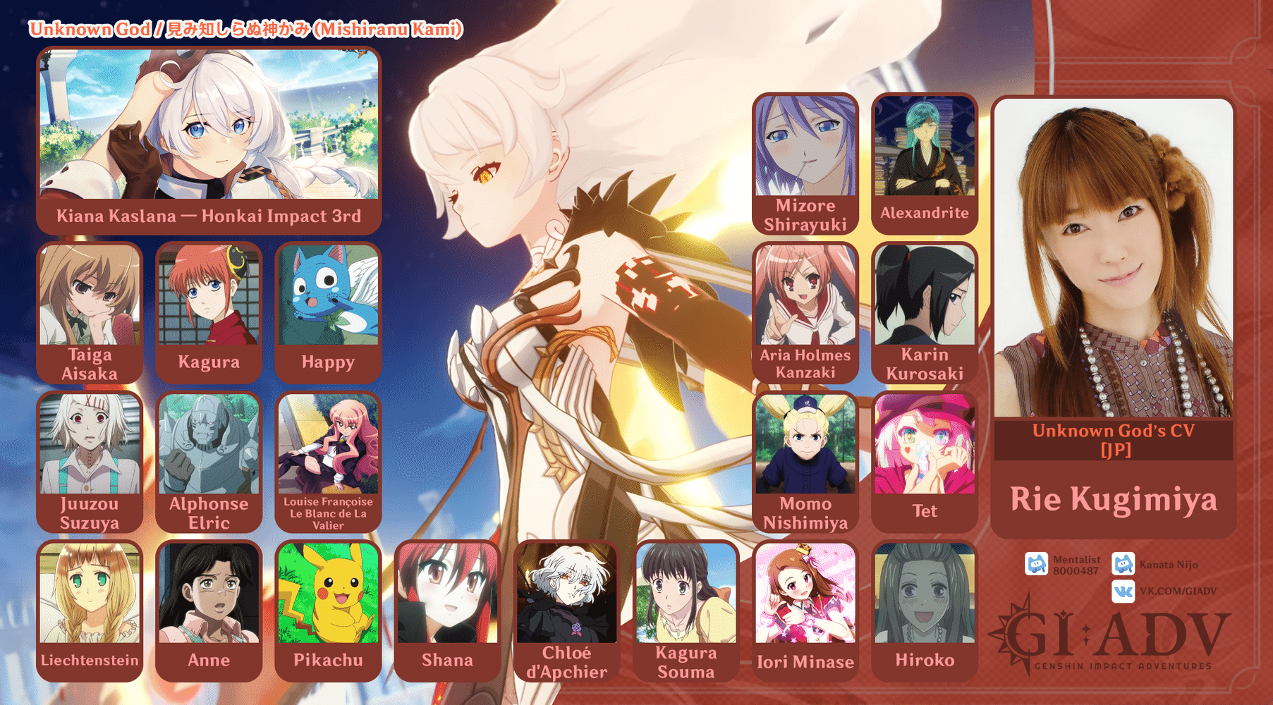 Voice actor Unknown God English version Genshin Impact HoYoLAB