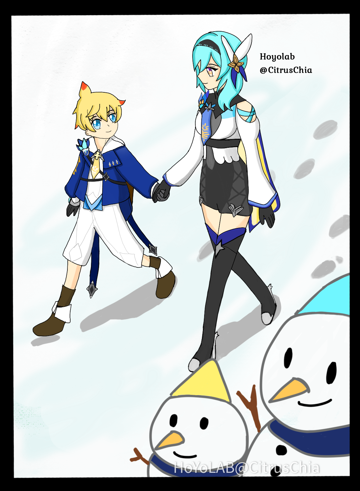 A Walk Together In the Snow - Eula Mika | HoYoLAB