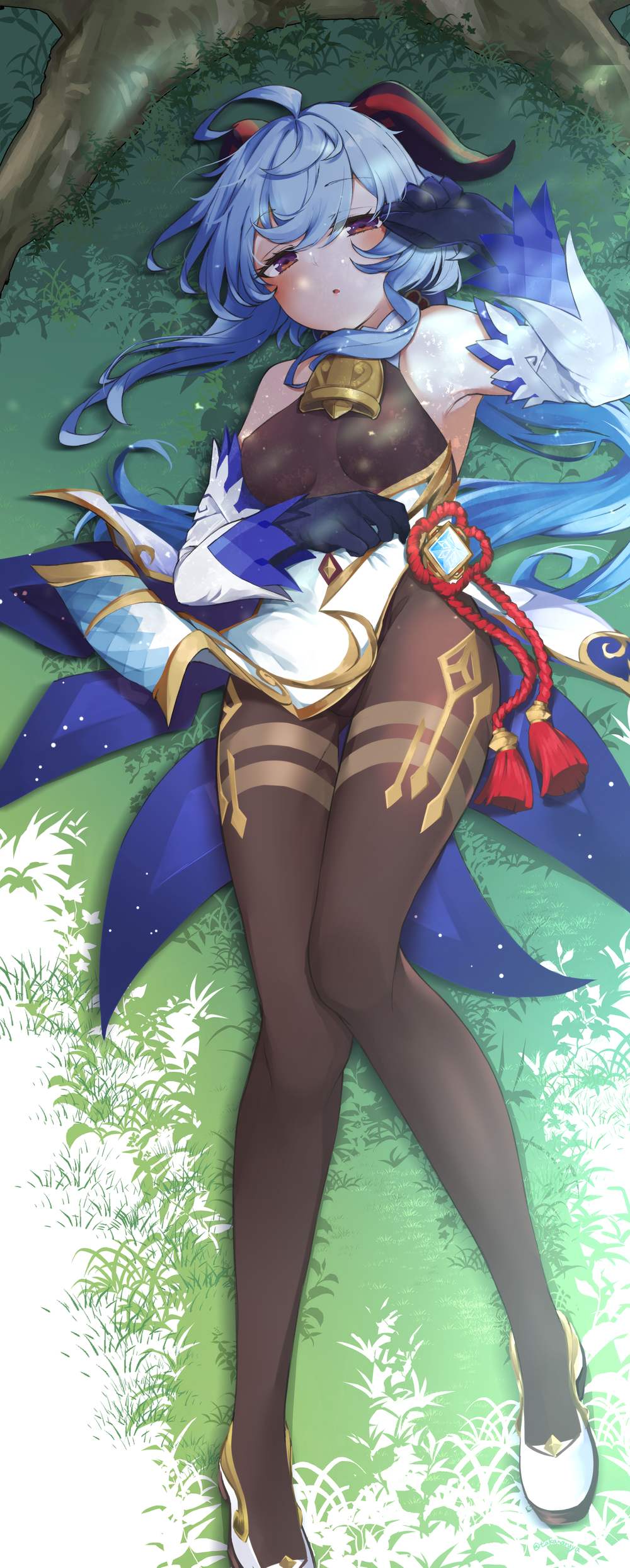 木陰でお昼寝甘雨を描きました Genshin Impact Hoyolab