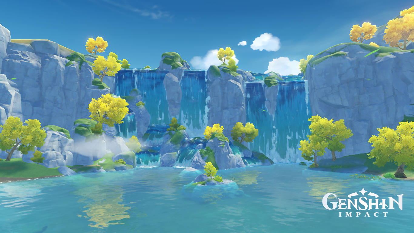 Wuwang Hill waterfall Genshin Impact HoYoLAB