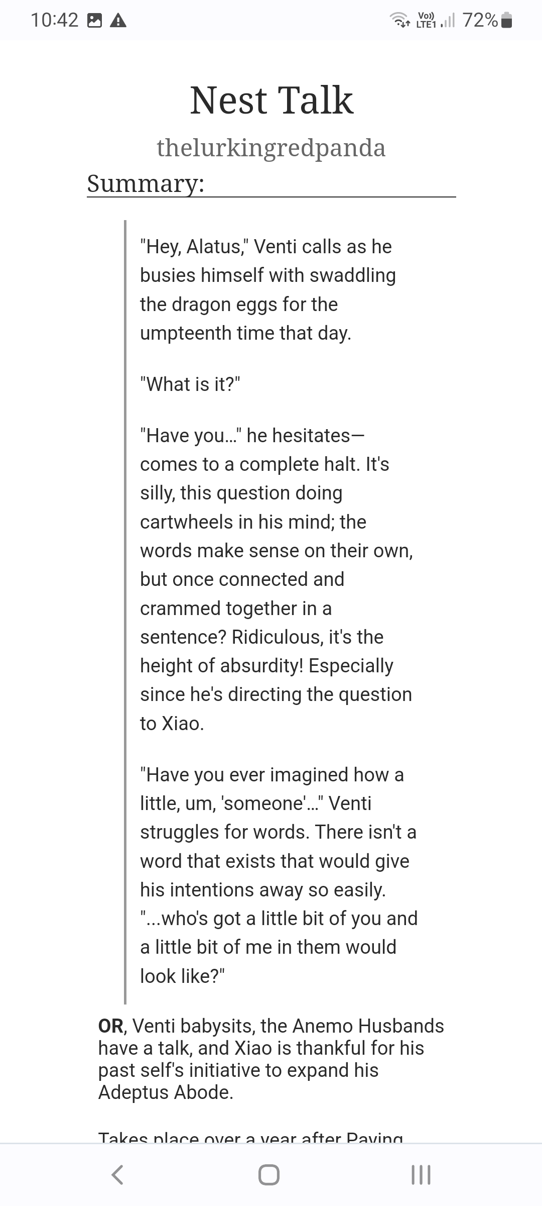 Nesting Talk Nest Talk - Xiaoven Fanfiction (~5k words) ft. Zhongli and Childe's ...
