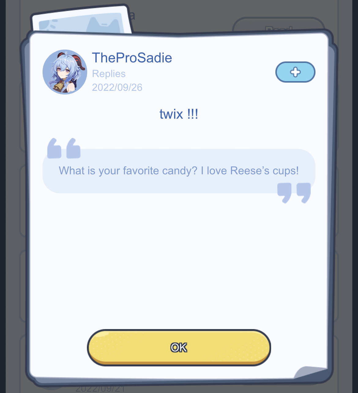 Favorite candy? Genshin Impact HoYoLAB