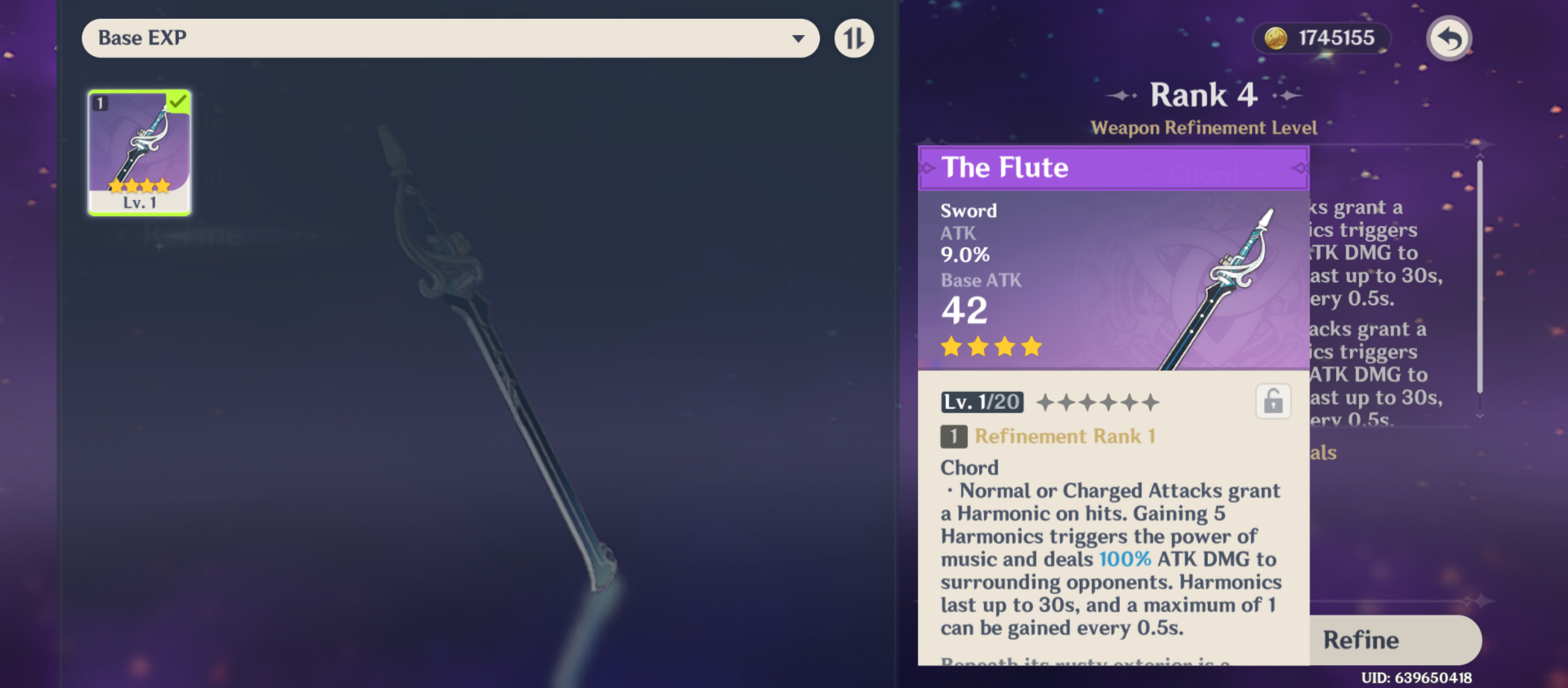 The Flute Refinement 5 Genshin Impact HoYoLAB