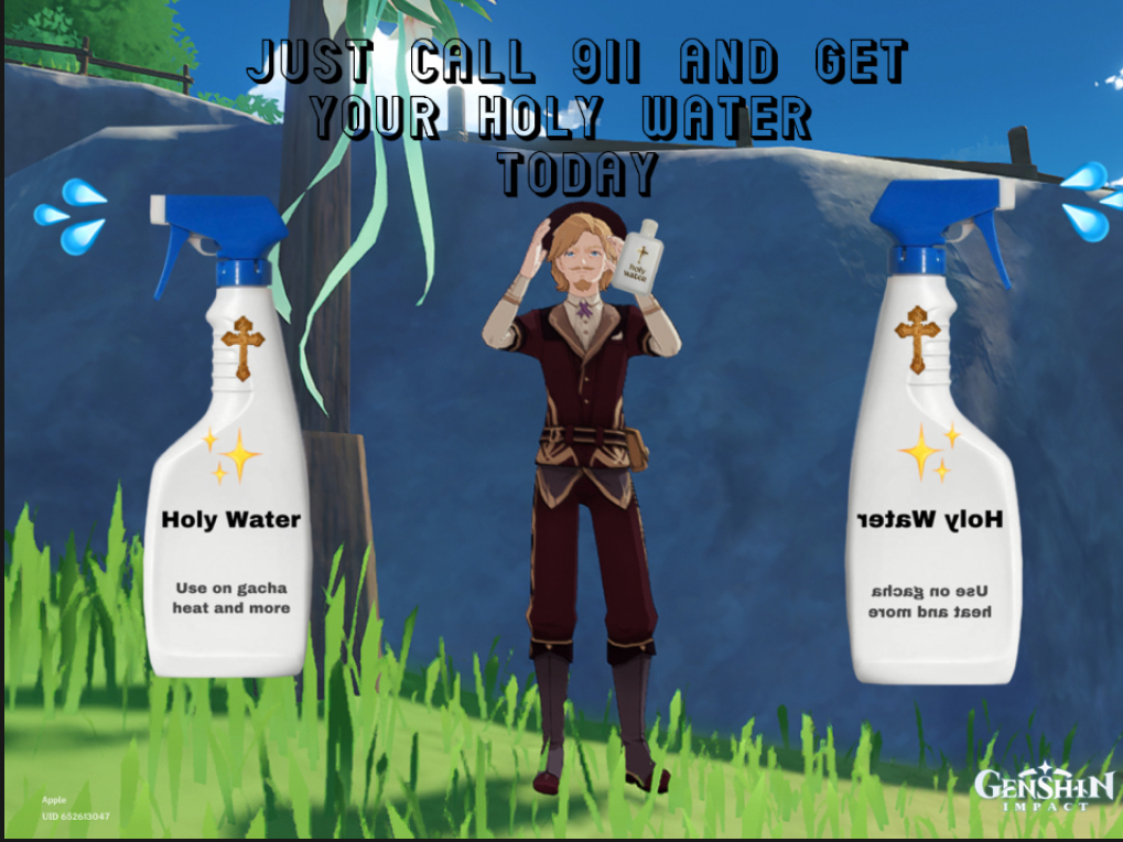 Get your holy water for only 9,000 dollars Genshin Impact HoYoLAB