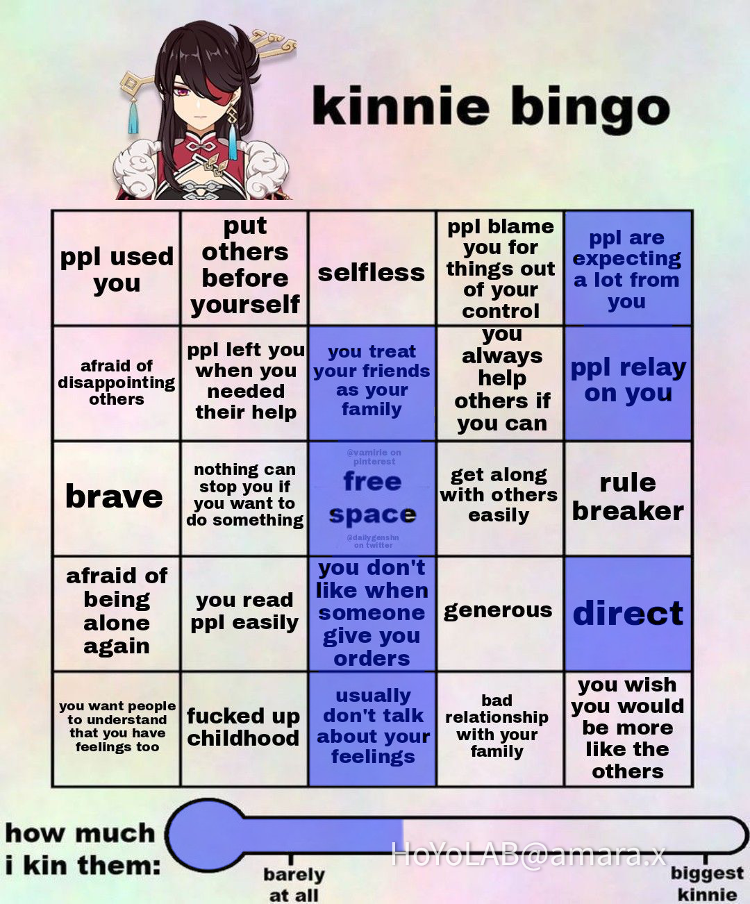 Kinnie Bingo Genshin Impact HoYoLAB