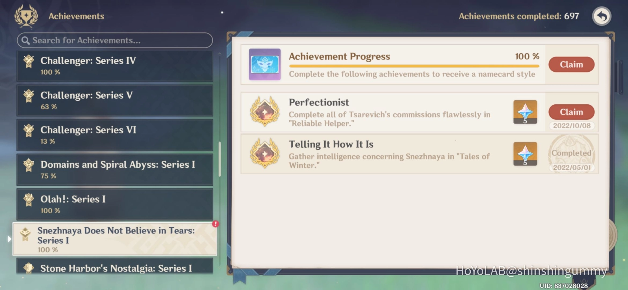 Farewell, Tsarevich! Genshin Impact HoYoLAB