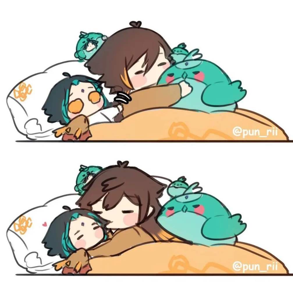 Zhongli and Xiao sleeping together is just OMGGGG Genshin Impact HoYoLAB