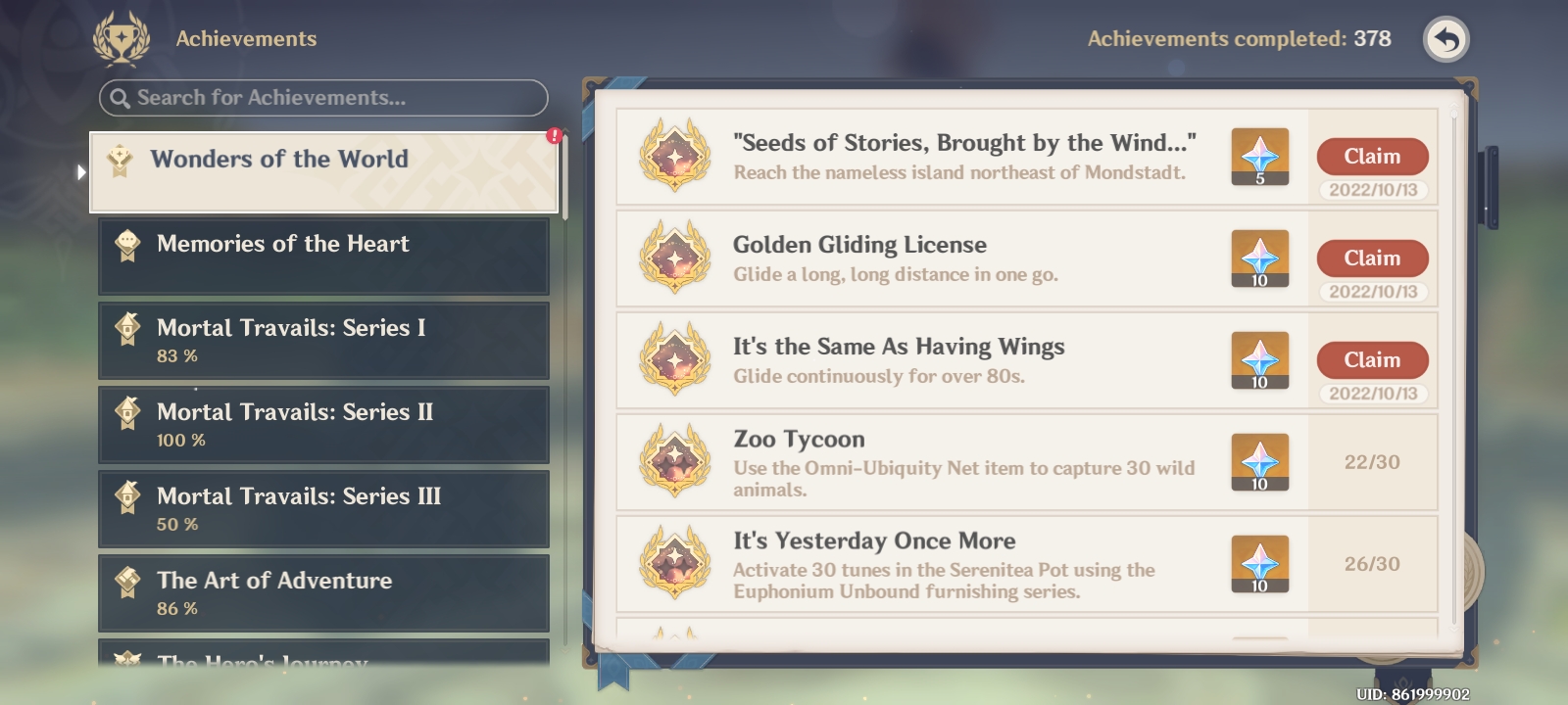 3 Hidden achievements + anemoculus +luxury chest Genshin Impact HoYoLAB