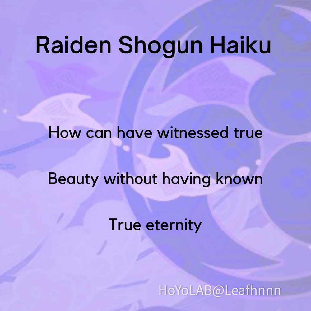 Haiku Ransom Note Raiden Shogun Haiku Genshin Impact | HoYoLAB