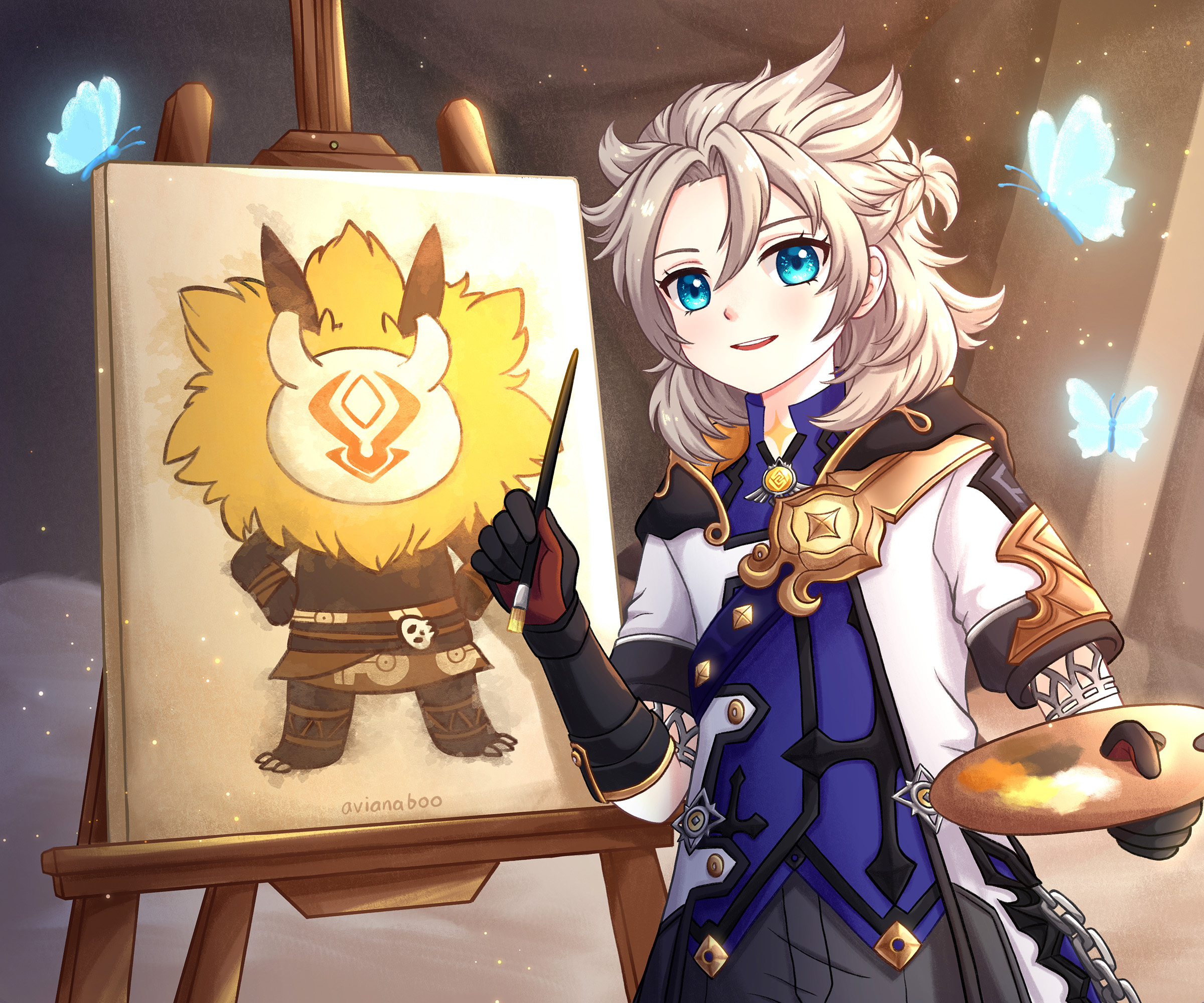 Albedo Paints Hilichurl Genshin Impact HoYoLAB