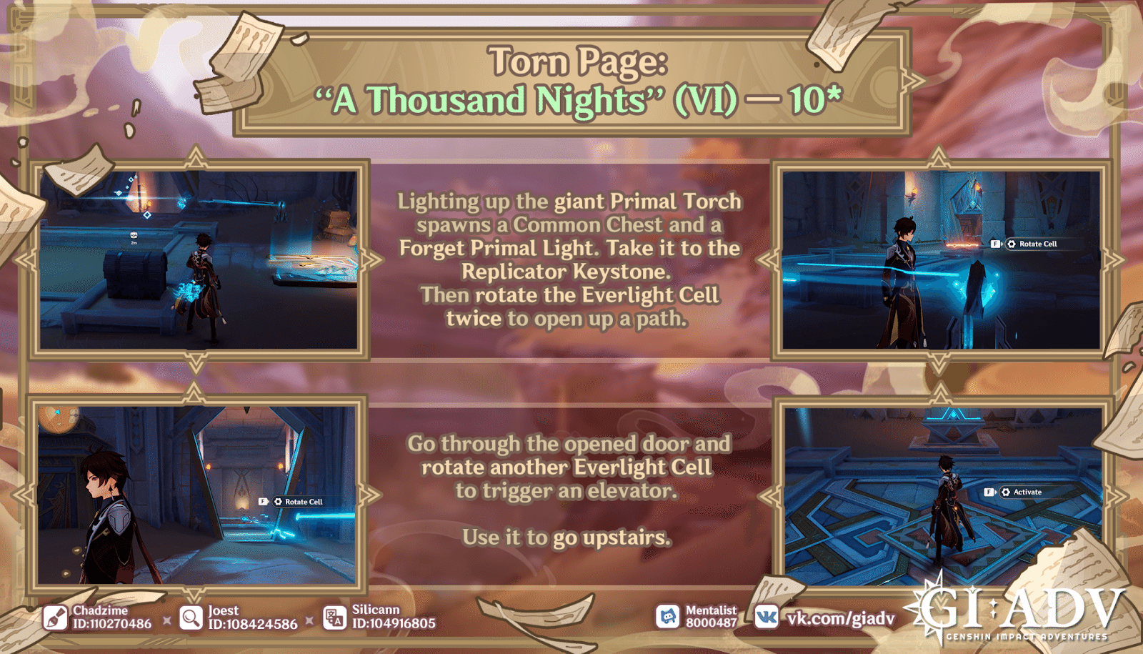 Location of torn pages from A Thousand Nights Genshin Impact HoYoLAB