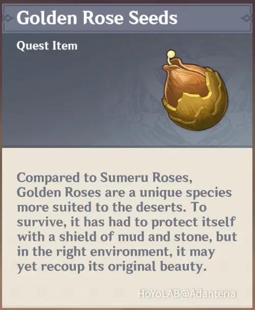 Version 3.1] Golden Sumeru rose seeds and Songs Amongst the Stones  furniture Genshin Impact | HoYoLAB