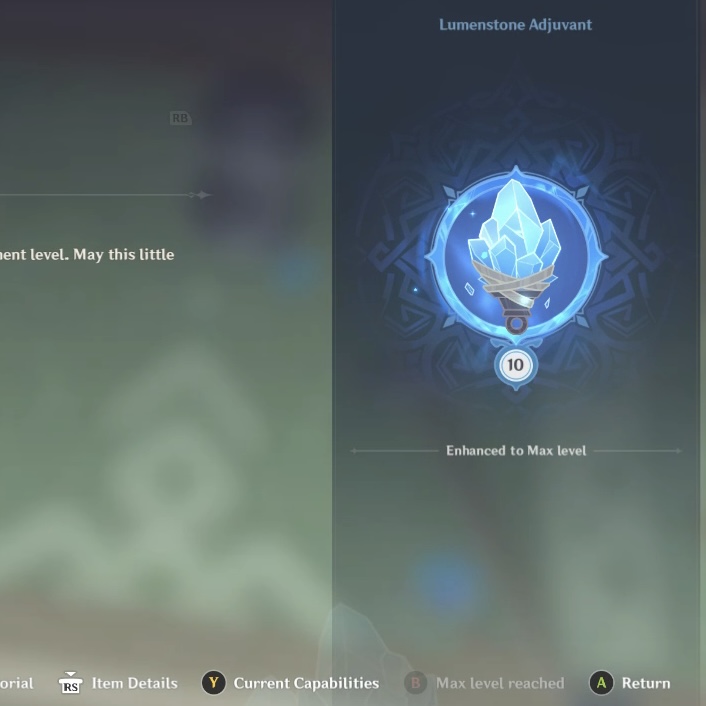 Lumenstone Adjuvant lvl 10 Genshin Impact | HoYoLAB