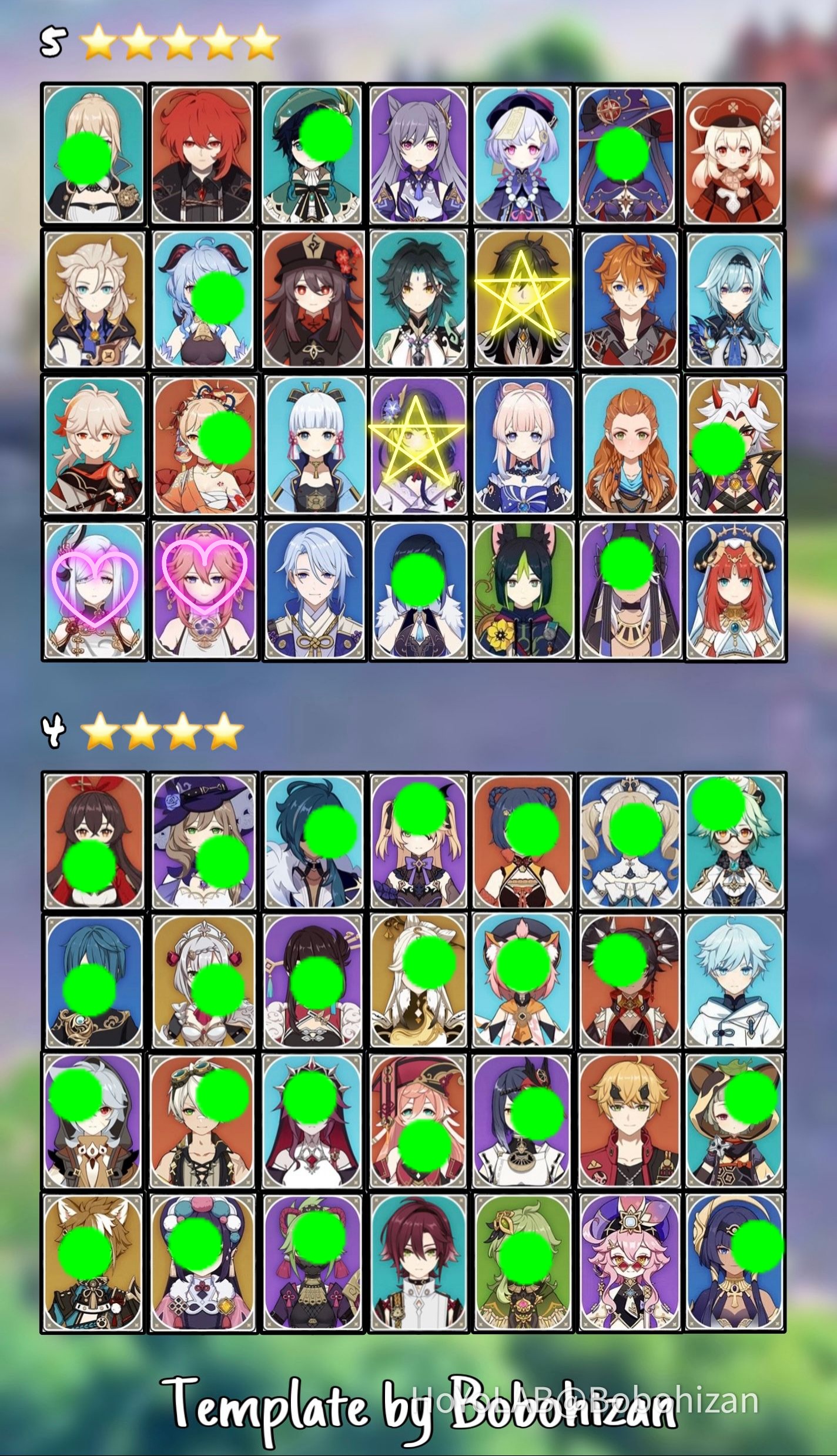 My Genshin Character Collection Thus Far (Plus Four Most Wanted Wish