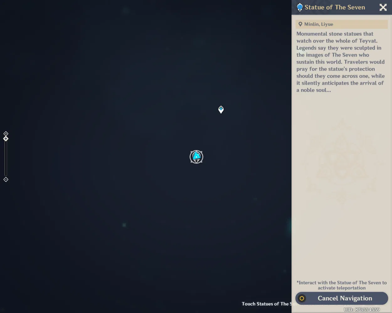 I found a major bug at Statue of The Seven At Minlin,Liyue Genshin