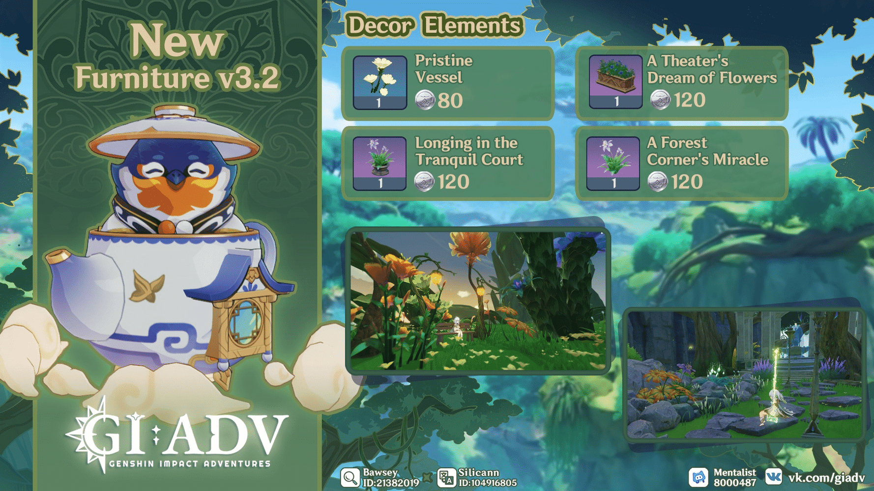 🌿 New Serenitea Pot Furnishing Blueprints and Decor! Genshin Impact