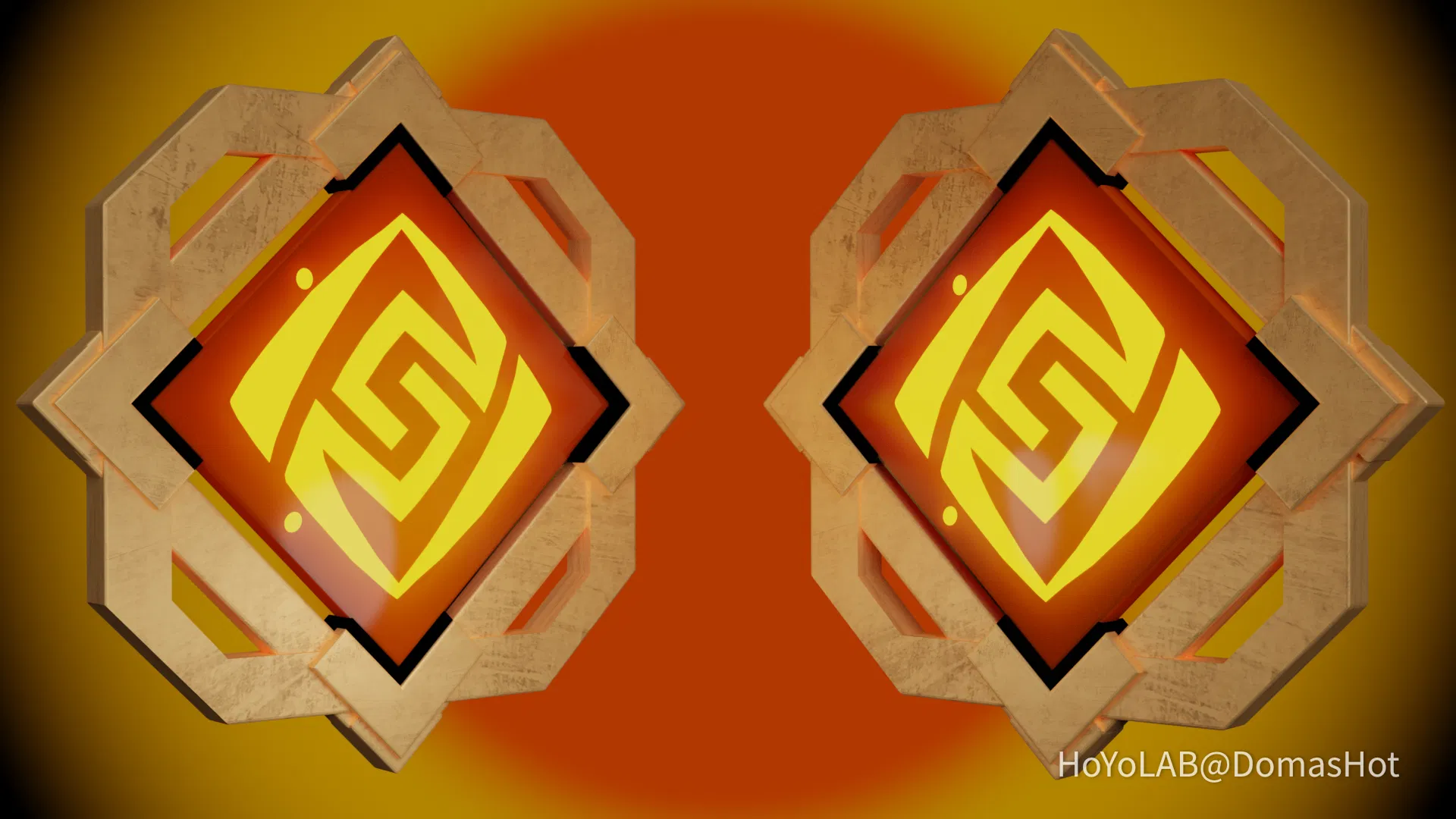 Simple Geo vision 3D blender model Genshin Impact HoYoLAB