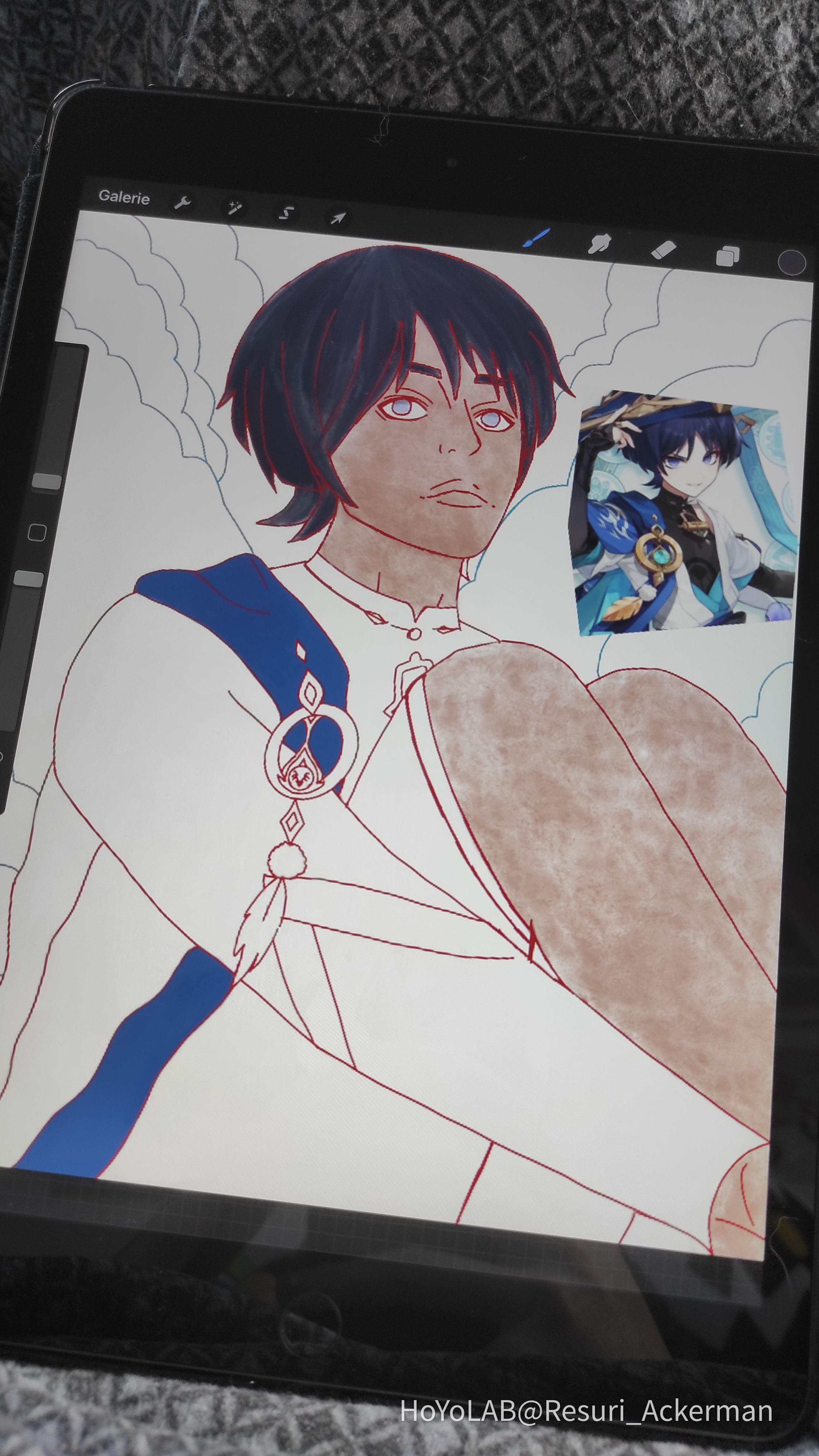Wanderer Artwork progress ️ I haven't had the time to draw in at least ...