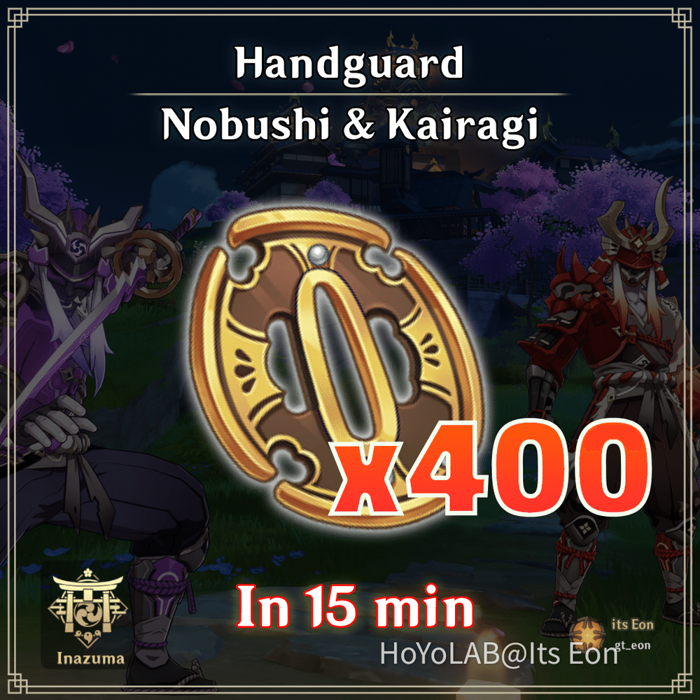 Nobushi Enemies Farm (400 Handguards) FAST ROUTE ! Genshin Impact