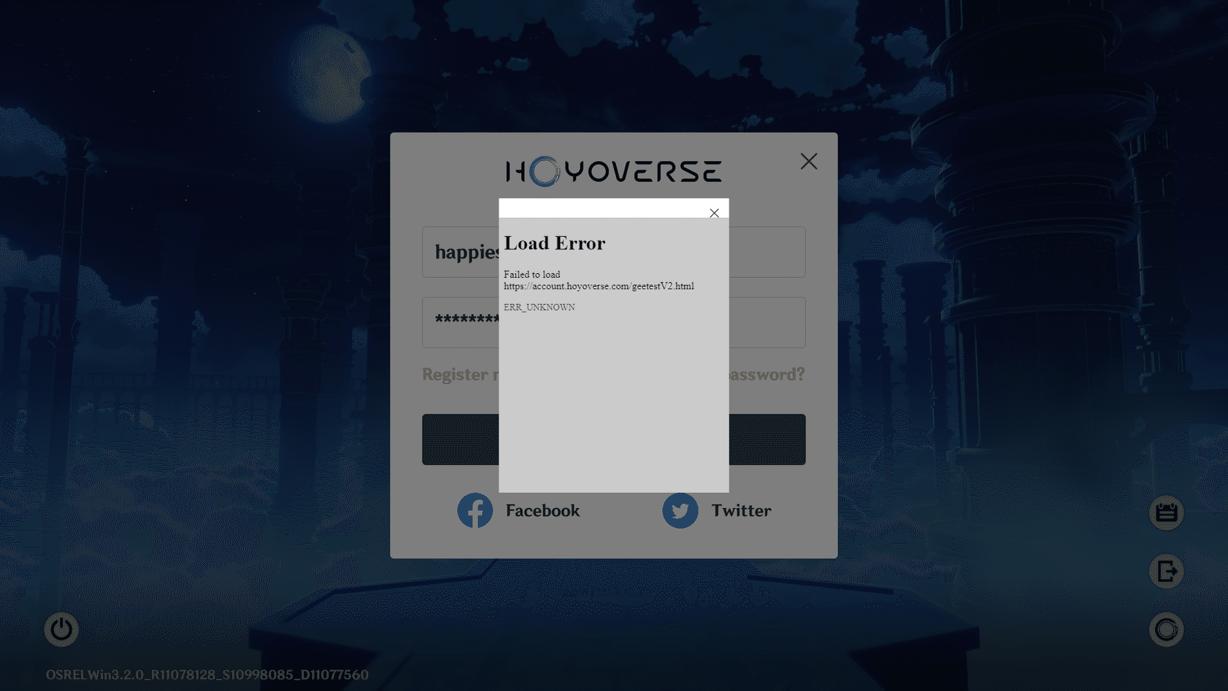 verification load error | Genshin Impact | HoYoLAB
