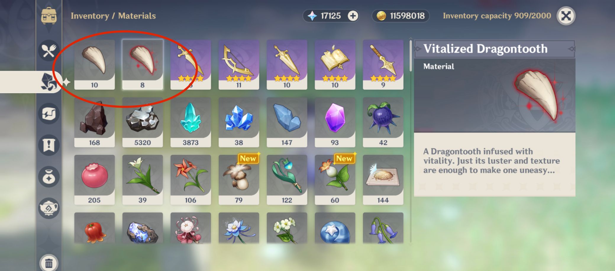 Dragon tooth Genshin Impact HoYoLAB