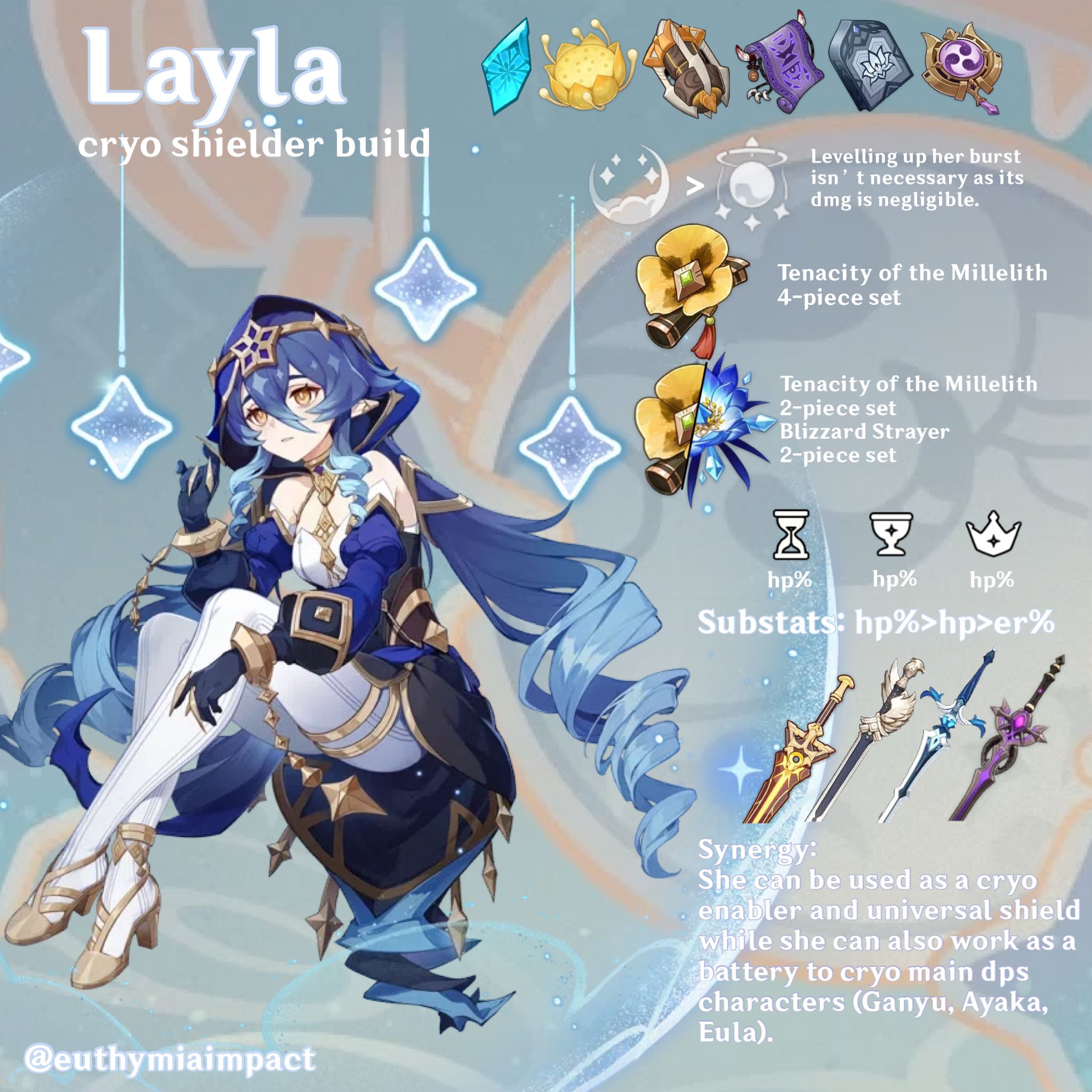 [3.2] Layla cryo shielder build ️💫🌌 Genshin Impact | HoYoLAB