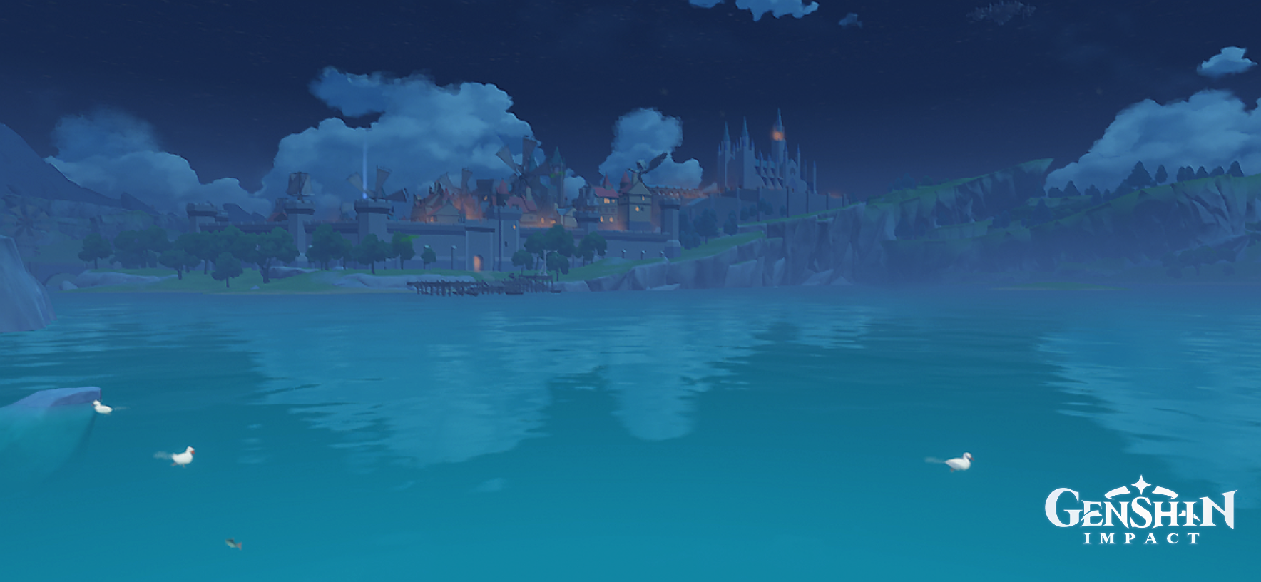 View of Mondstadt with Cider Lake Genshin Impact HoYoLAB