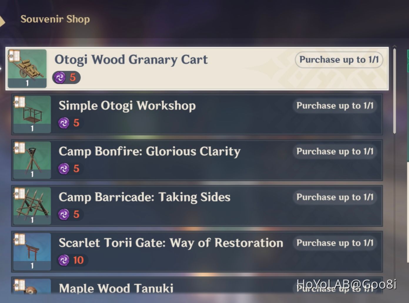 CONTENTS OF THE INAZUMA SOUVENIR SHOP Genshin Impact HoYoLAB