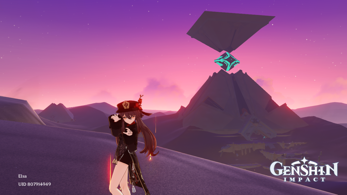 Hu Tao and posing under the bewitching sky Genshin Impact HoYoLAB