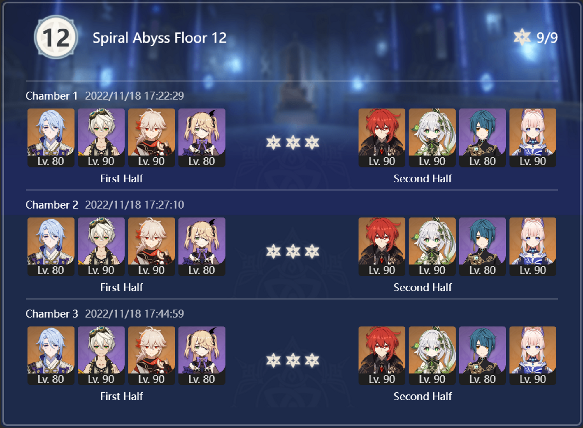 3.2 Spiral Abyss | 10 Unique Teams | Floor 12 | 9 Stars Genshin Impact |  HoYoLAB